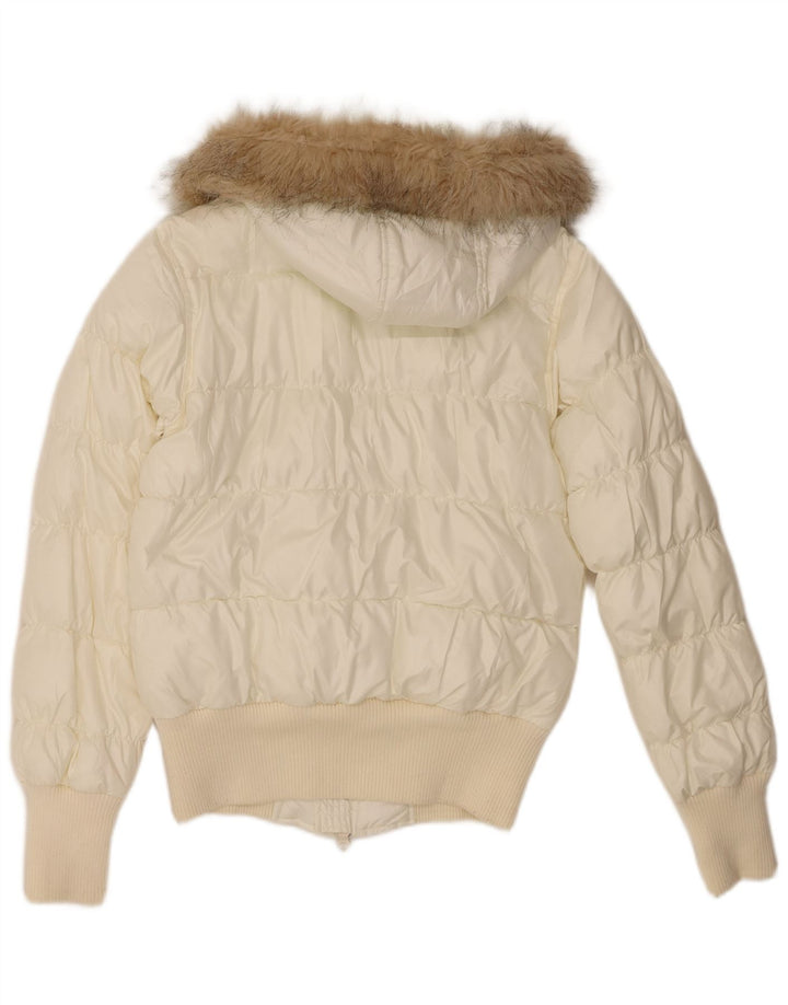 Giacca imbottita con cappuccio da donna Lee UK 6 XS bianca in poliammide