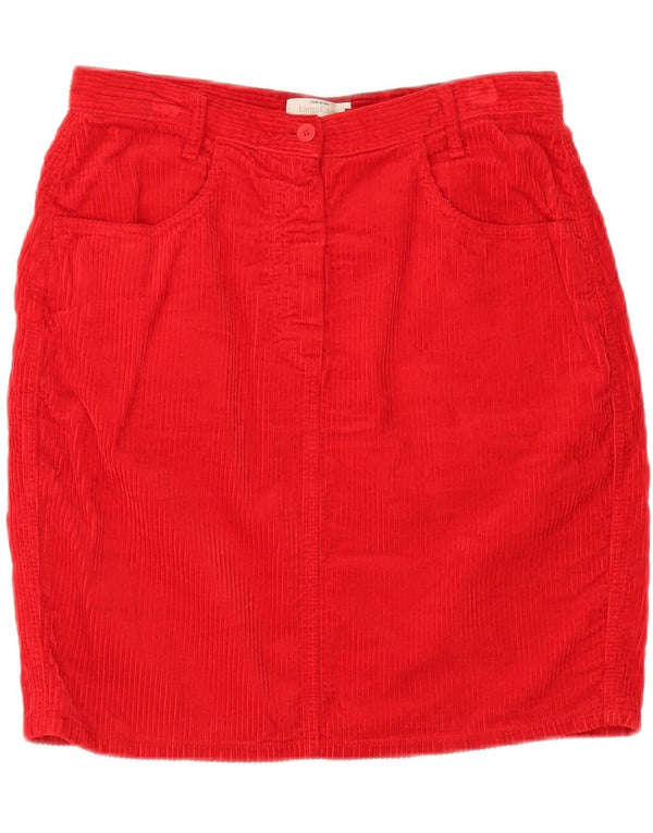 Gonna BENETTON da donna in velluto a coste a vita alta IT 46 Large W30 in cotone rosso