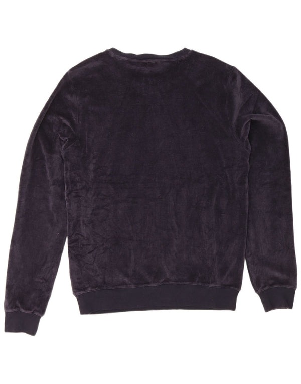 Tommy Hilfiger Uomo Felpa in velluto grafico Maglione medio blu navy
