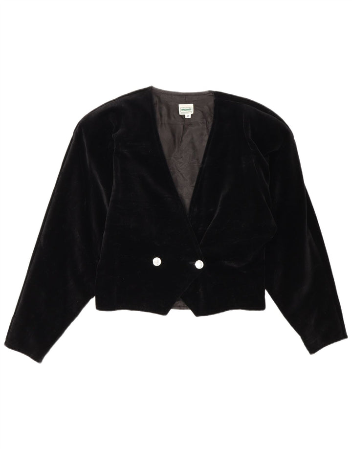 Giacca bolero vintage da donna doppio petto in velluto IT 42 media nera