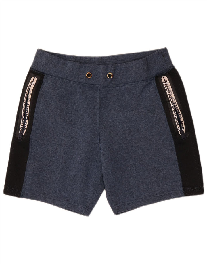 Pantaloncini sportivi grafici da uomo Superdry Large in poliestere color block blu navy