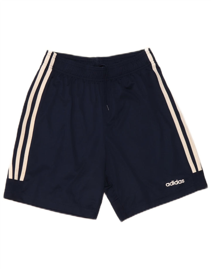 Pantaloncini sportivi Adidas Climalite da ragazzo 13-14 anni in poliestere blu navy