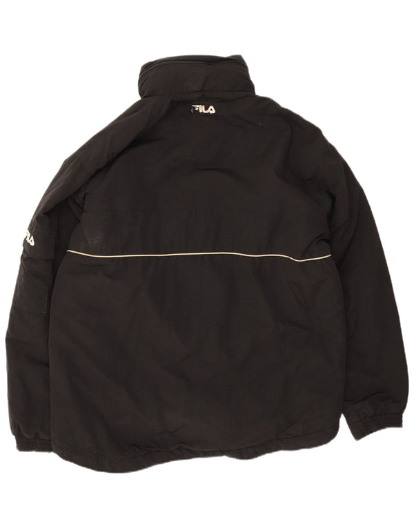 Giacca imbottita con cappuccio da uomo Fila UK 40 Large nera in poliammide