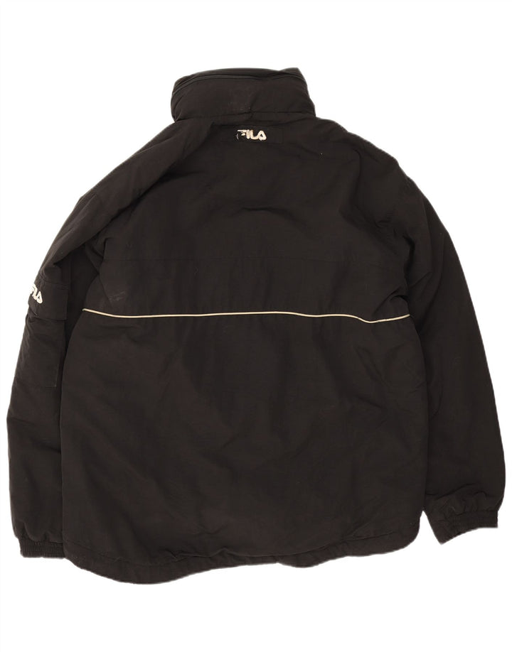 Giacca imbottita con cappuccio da uomo Fila UK 40 Large nera in poliammide