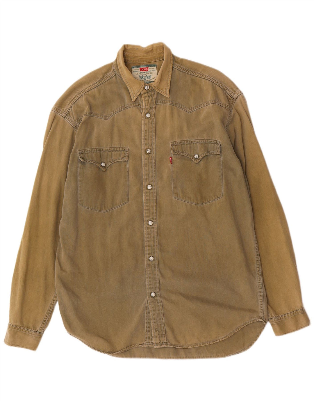 Camicia di jeans da uomo Levi's in cotone kaki medio