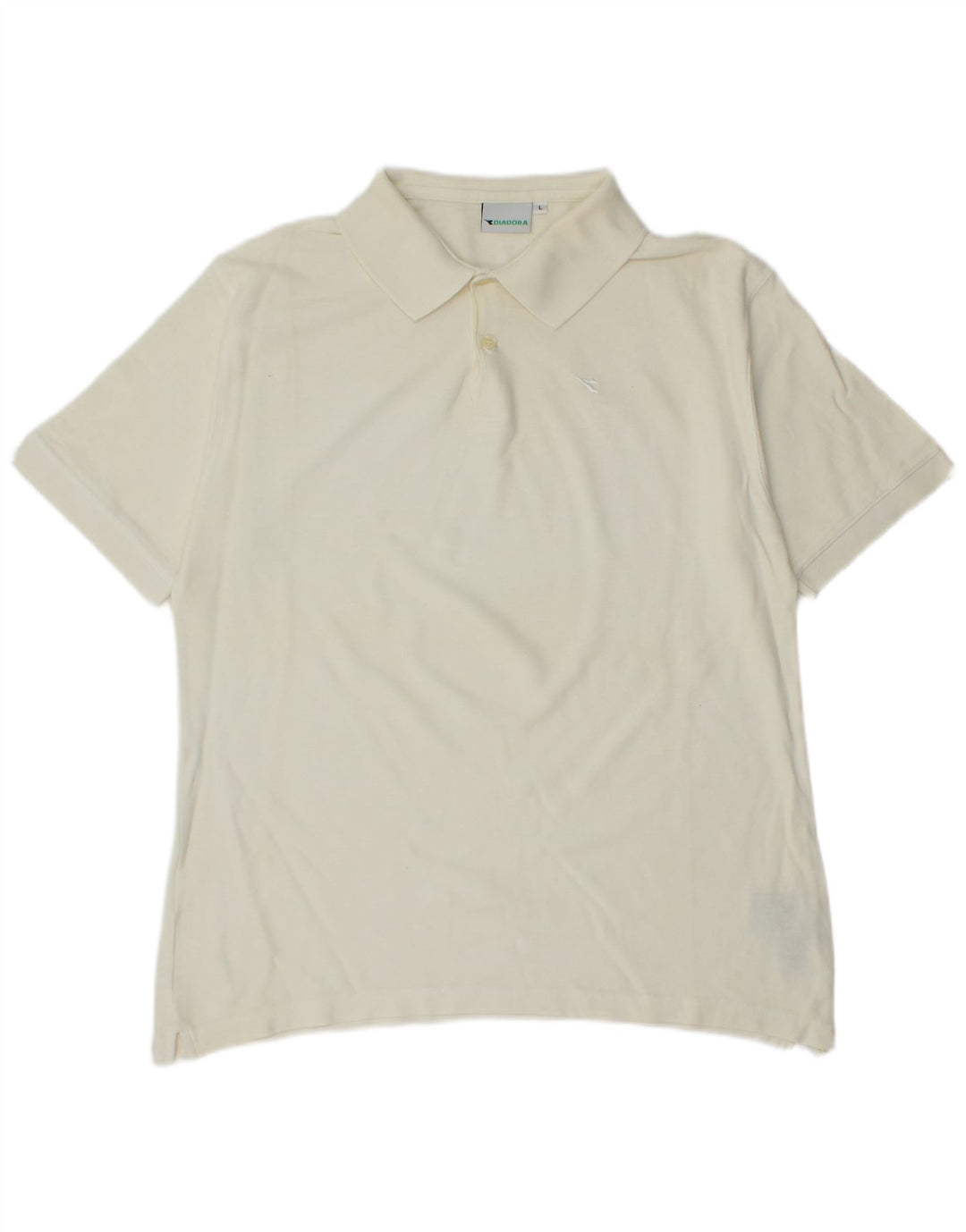 Polo Diadora Uomo Large in cotone bianco sporco