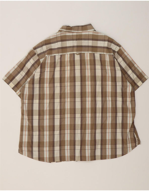 Camicia a maniche corte da uomo Animal 2XL in cotone a quadri marrone