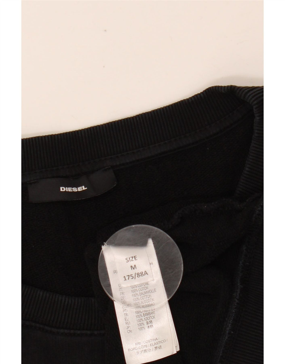 DIESEL Felpa con grafica da donna Maglione UK 14 Cotone nero medio