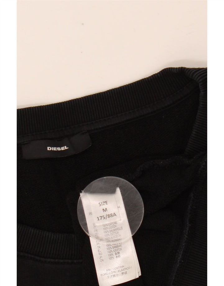 DIESEL Felpa con grafica da donna Maglione UK 14 Cotone nero medio