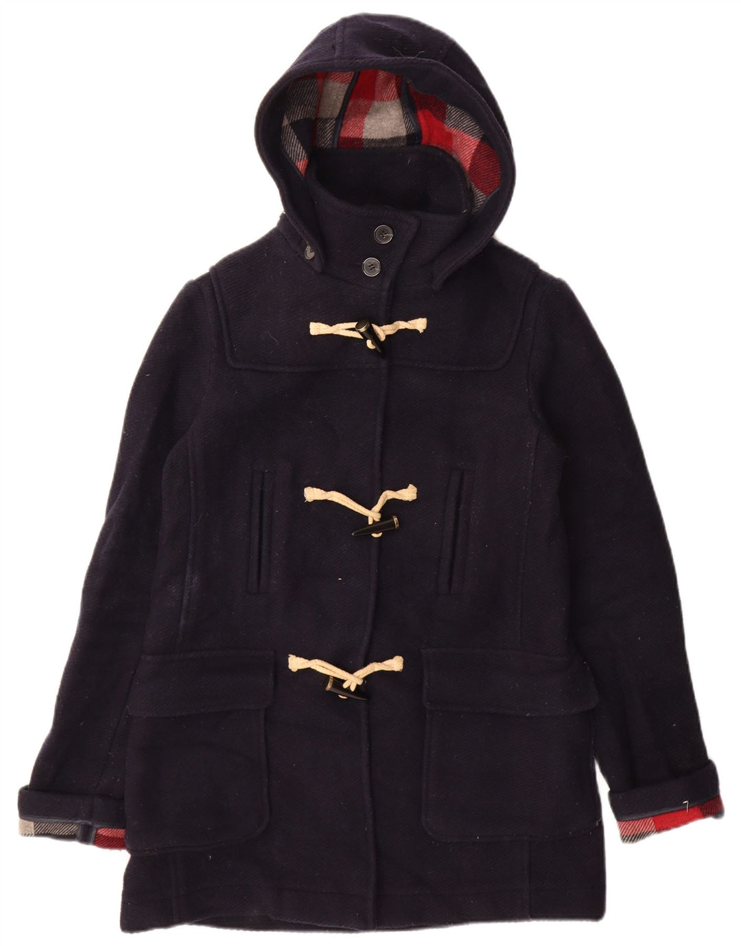 Montgomery con cappuccio da donna Topshop UK 10 piccolo in lana blu navy