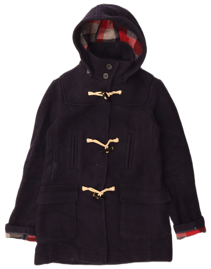 Montgomery con cappuccio da donna Topshop UK 10 piccolo in lana blu navy