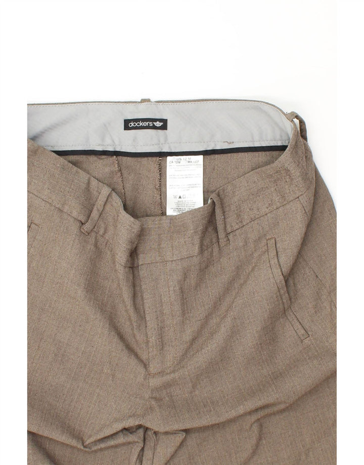 DOCKERS Womens Chino Trousers US 12 Large W34 L31 Beige Herringbone Vintage Dockers and Second-Hand Dockers from Messina Hembry 