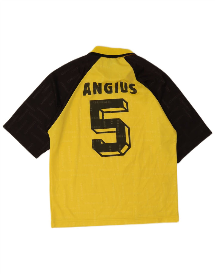 Umbro Boys Graphic Polo Shirt 15-16 Years Yellow Geometric Polyester