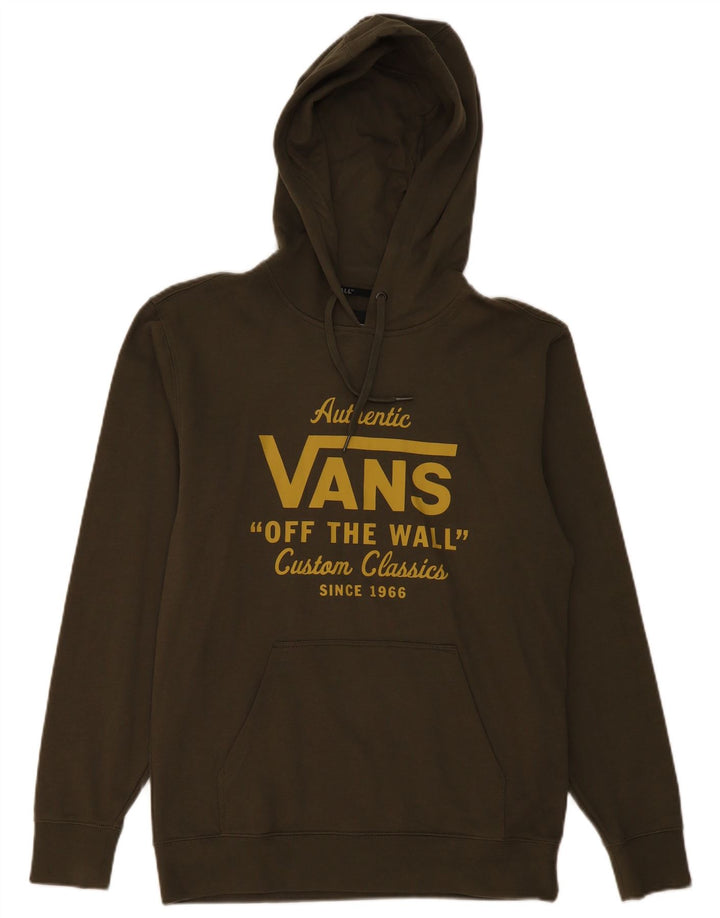 Felpa con cappuccio grafica da uomo Vans Small in cotone kaki
