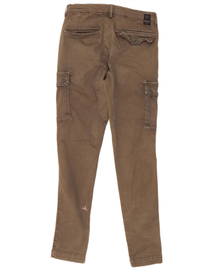 Pantaloni cargo slim da uomo Replay W29 L29 cotone kaki