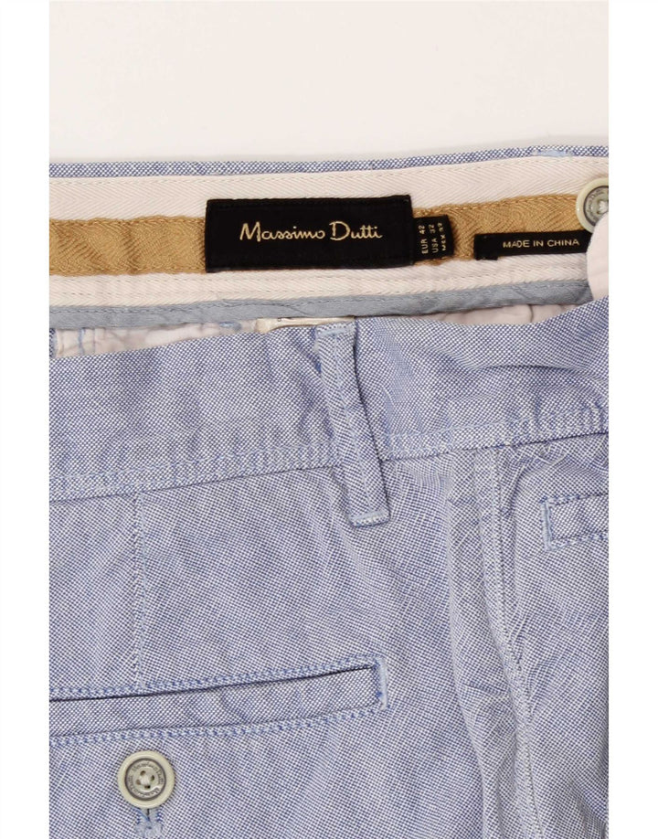 Pantaloncini chino da uomo Massimo Dutti EU 42 Large W32 cotone blu