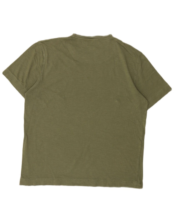 LIU JO Womens T-Shirt Top UK 20 2XL Khaki Cotton