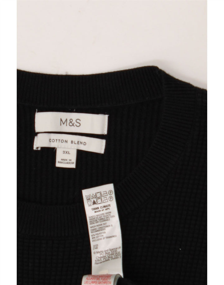 Maglione maglione girocollo da uomo Marks & Spencer 3XL cotone nero