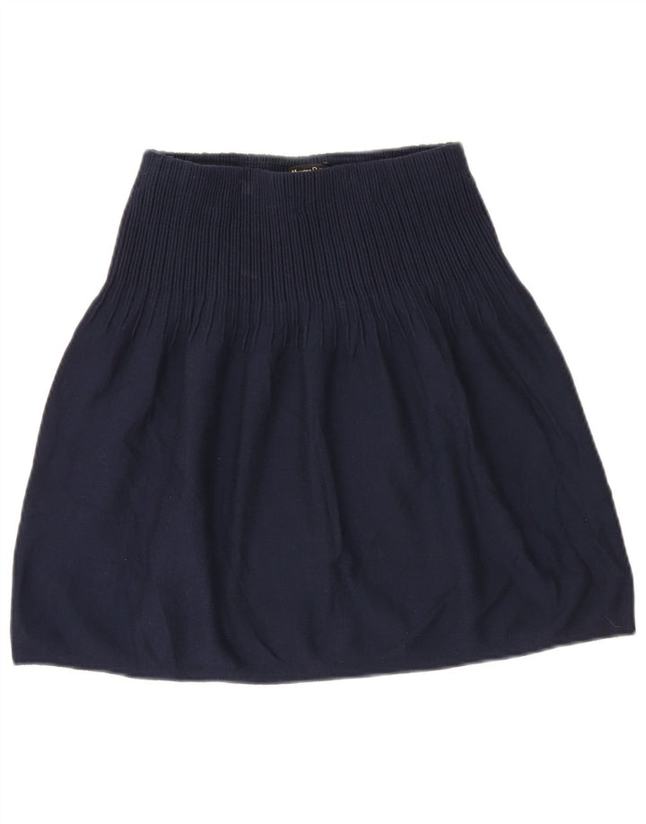Gonna a trapezio da donna in maglia Massimo Dutti piccola W26 in viscosa blu navy