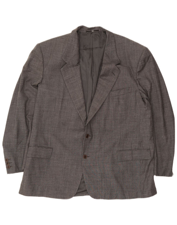 Giacca blazer da uomo a 2 bottoni Valentino UK 42 XL lana vergine grigia