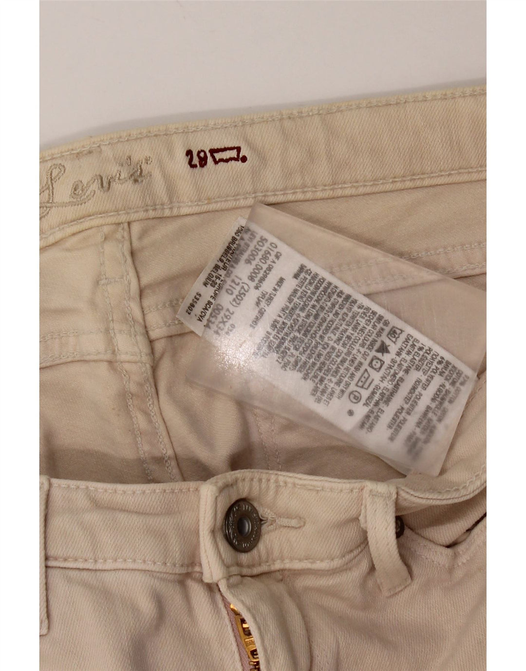 Jeans skinny da uomo Levi's W29 L34 cotone beige