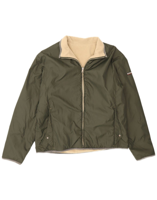 Giacca reversibile geografica da uomo Napapijri UK 40 Large Khaki