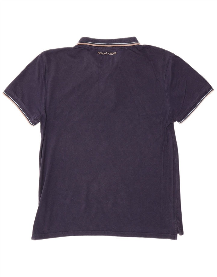 Polo da uomo Henry Cottons in cotone blu navy medio