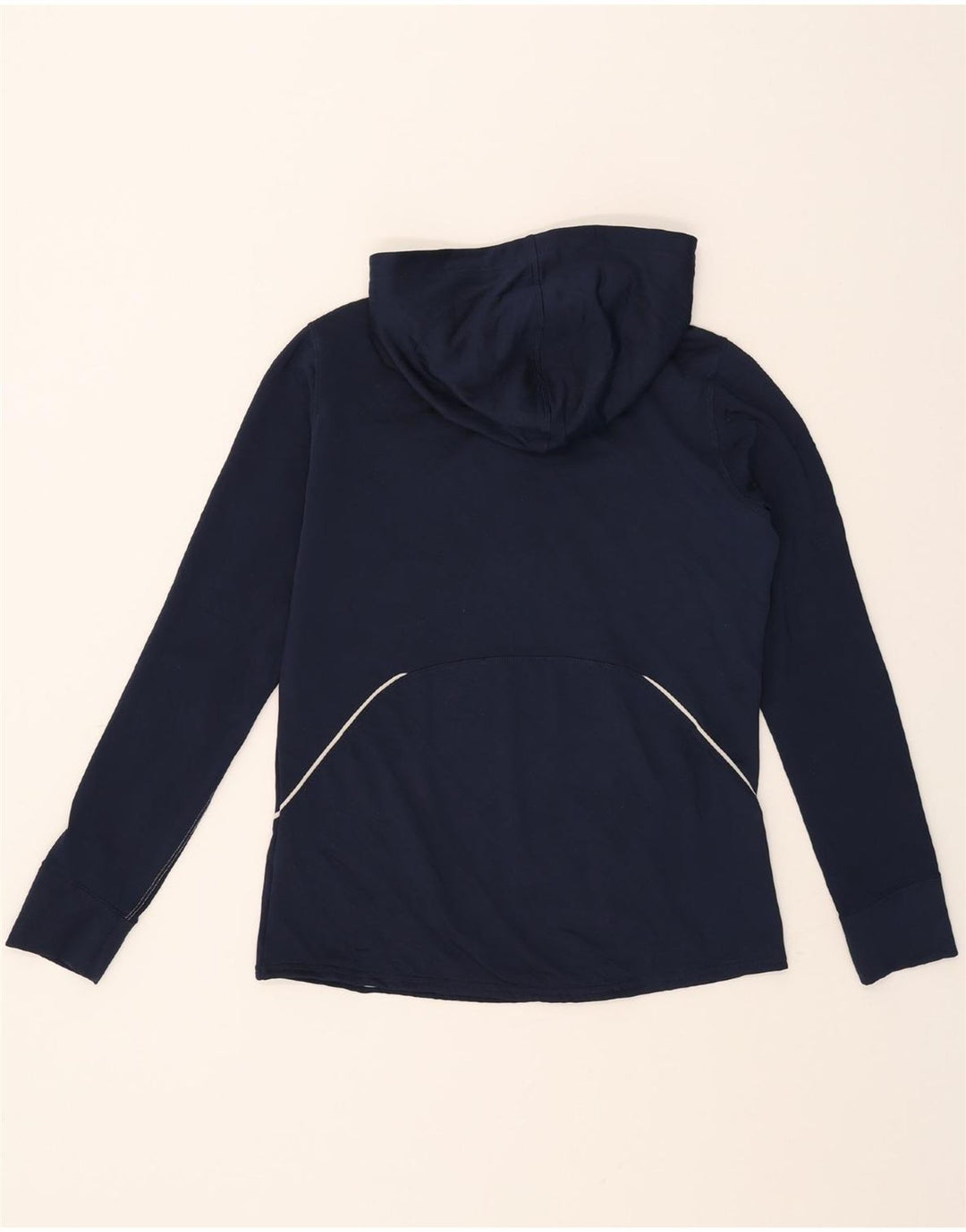 NIKE Mens Dri Fit Graphic Zip Neck Hoodie Jumper Medium Navy Blue Vintage Nike and Second-Hand Nike from Messina Hembry 