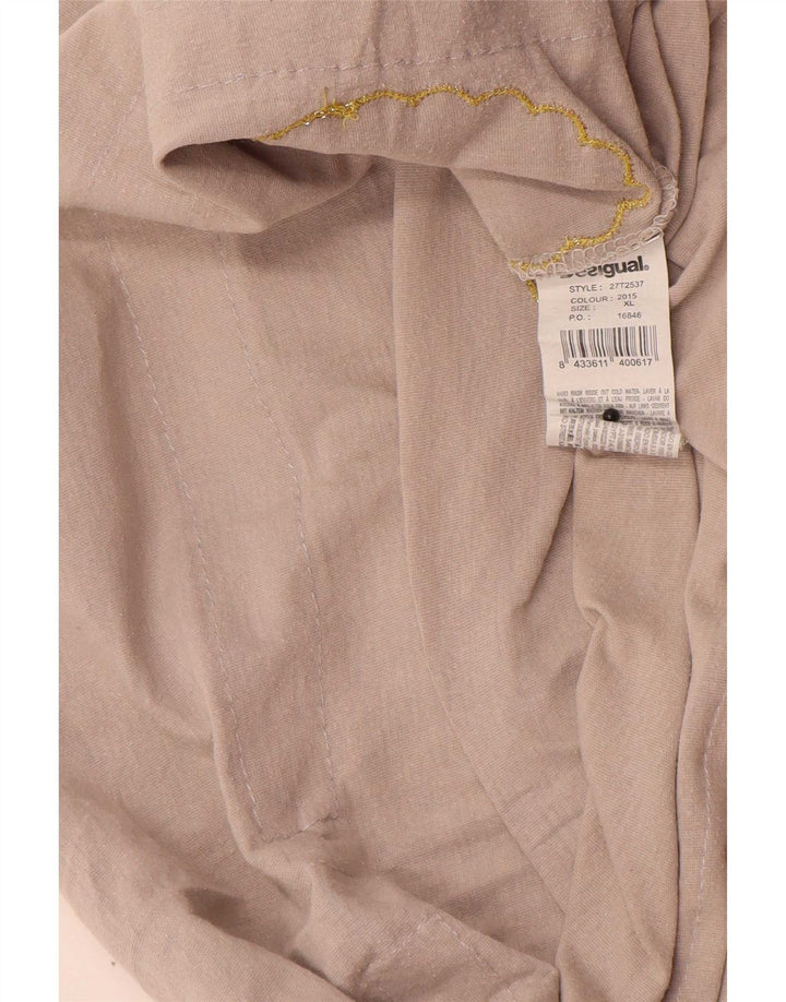 Desigual Tunica da donna con motivo astratto Top UK 18 XL Cotone beige