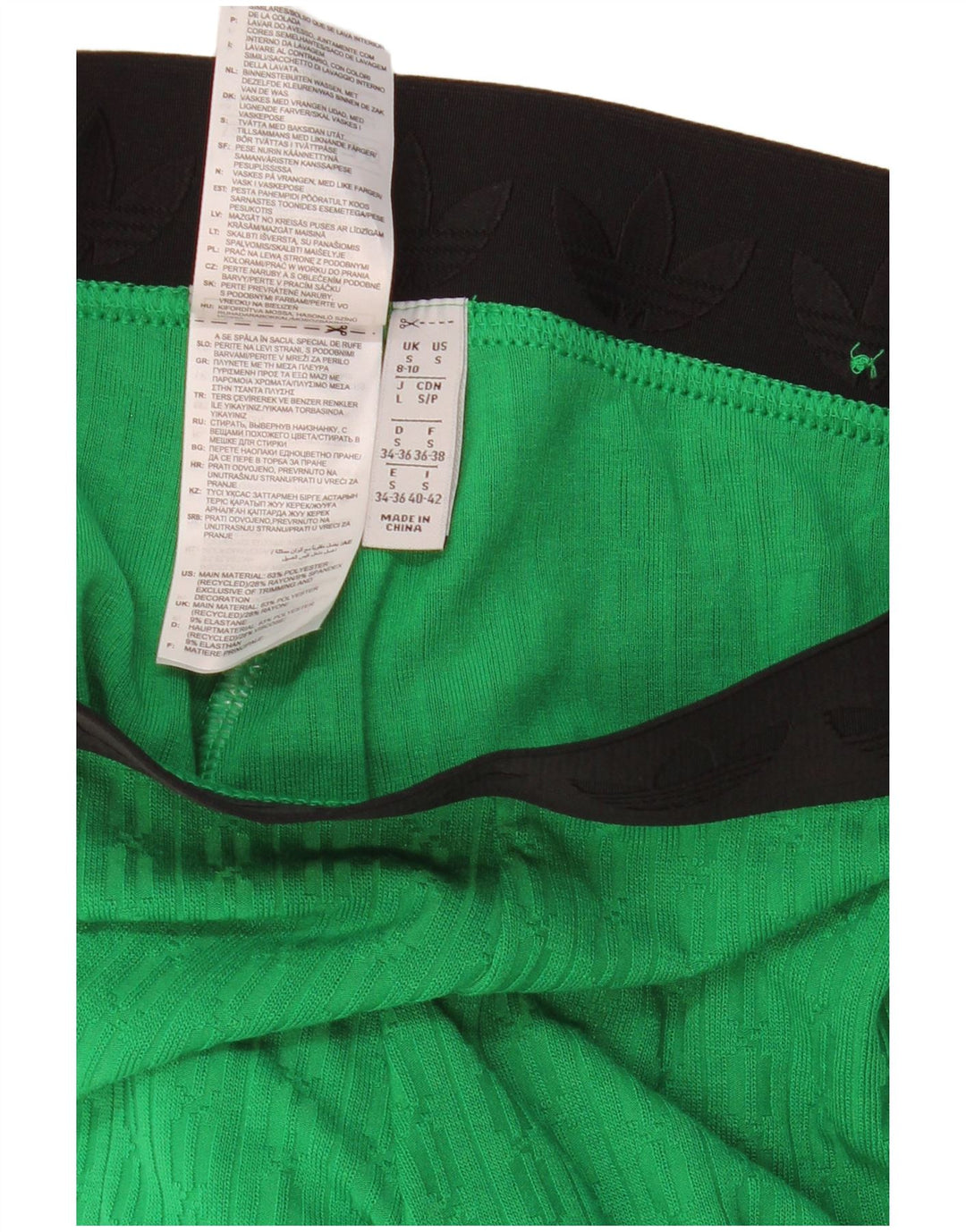 Leggings da donna ADIDAS UK 8/10 Small Verde Colourblock Poliestere