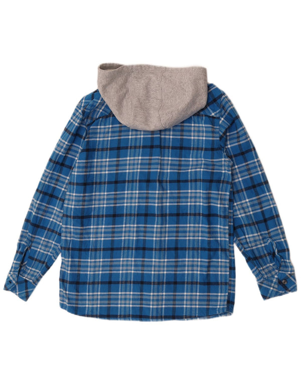 Camicia in flanella con cappuccio da bambino CARHARTT 15-16 anni XL in cotone a quadri blu
