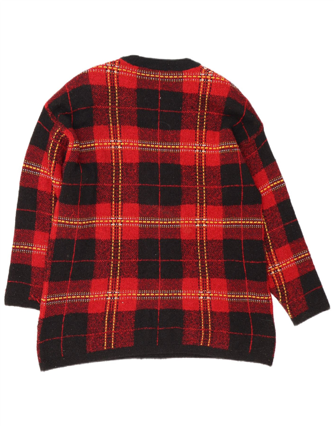 Maglione maglione girocollo da donna Marks & Spencer UK 16 grande quadretto rosso
