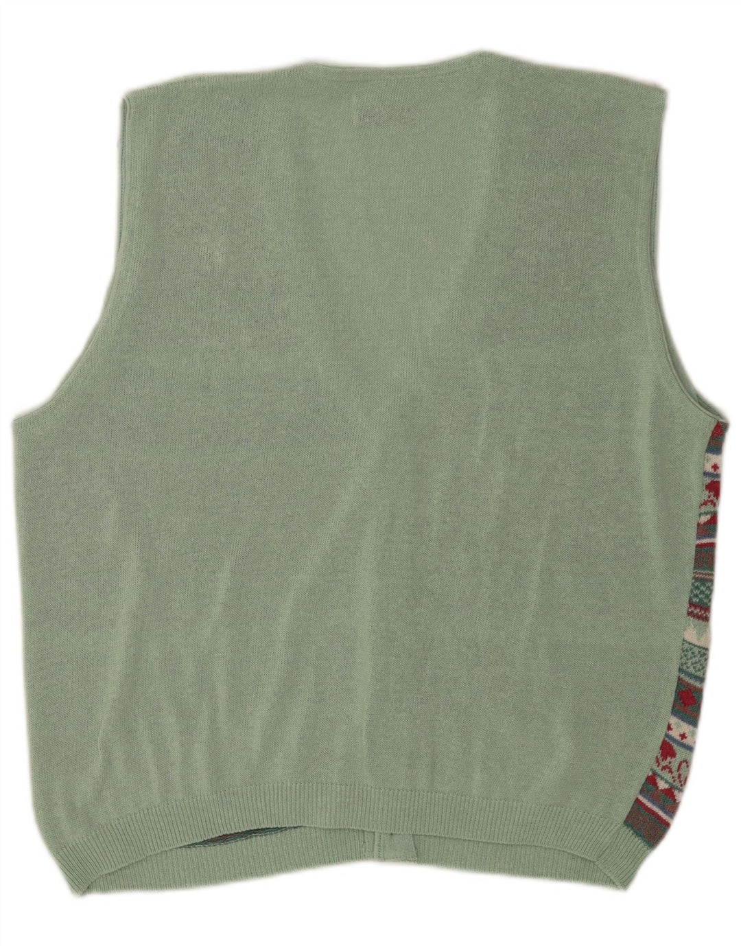 Maglione cardigan senza maniche vintage da uomo, Fair Isle, colore medio multicolore