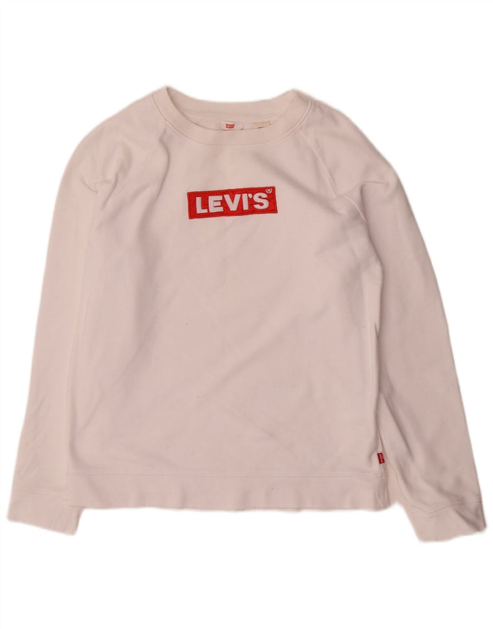 Felpa oversize grafica da donna Levi's UK 6 XS bianca