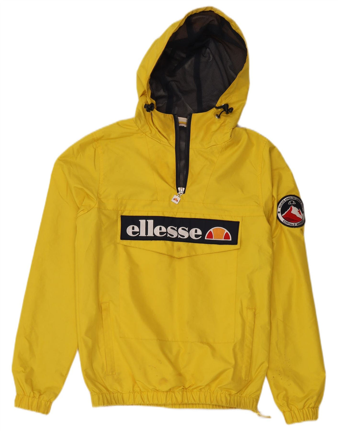 Giacca anorak con cappuccio grafico da donna ELLESI UK 14 poliestere giallo medio