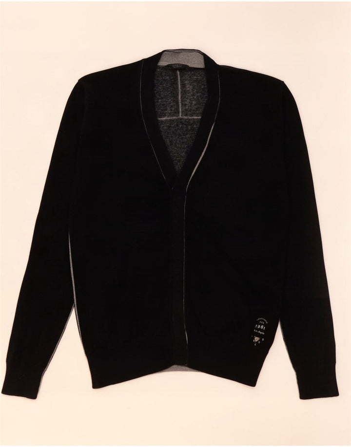 Maglione cardigan da uomo Guess in cotone nero medio