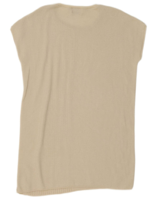 Calvin Klein Womens Longline Vest Tank Top UK 14 Medium Beige