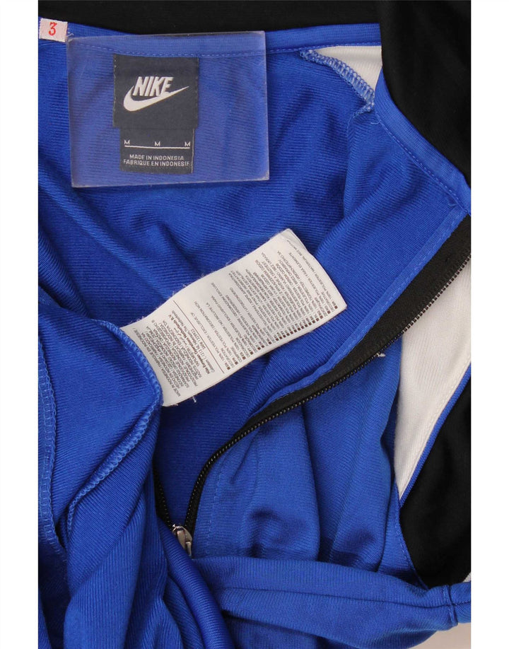 Giacca da tuta da uomo Nike in poliestere color block blu medio