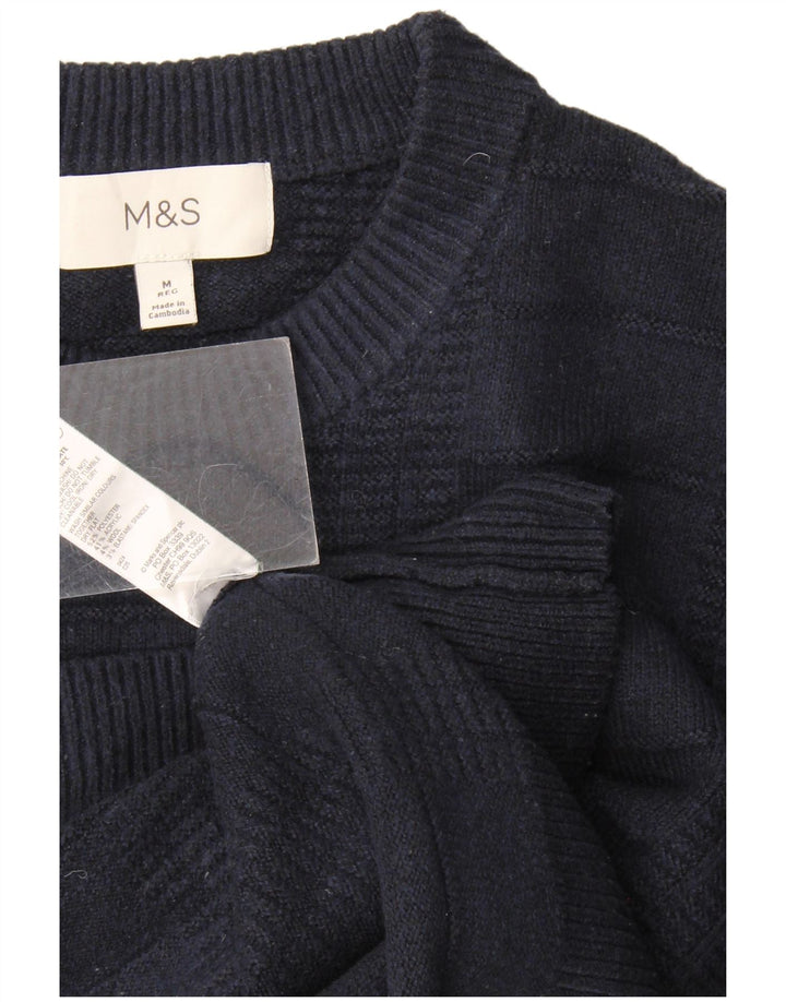 Maglione maglione girocollo da uomo Marks & Spencer medio poliestere blu navy