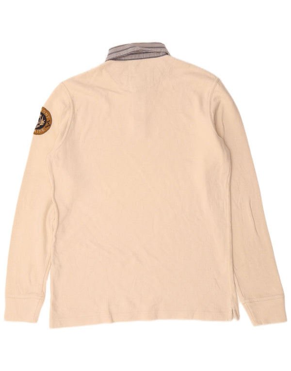 Polo da rugby da uomo a maniche lunghe vestibilità regolare Harmont & Blaine beige medio