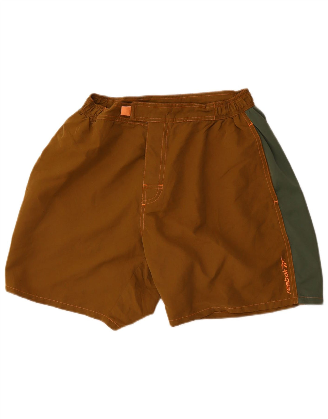 Pantaloncini da bagno da uomo Reebok Large in poliestere color block kaki