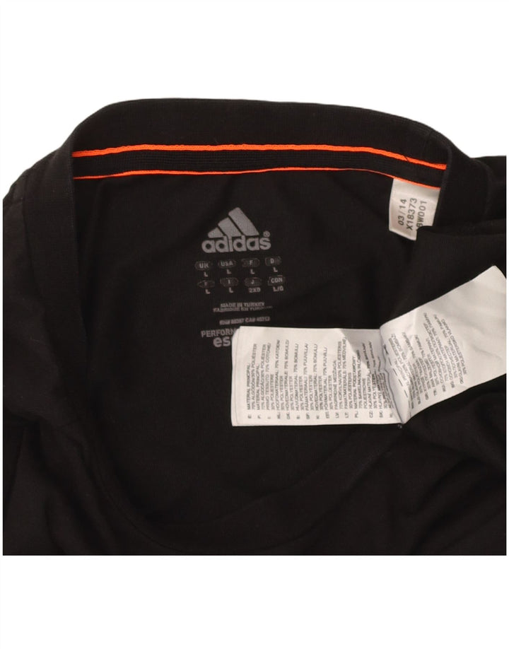 ADIDAS Mens T-Shirt Top Large Black Cotton