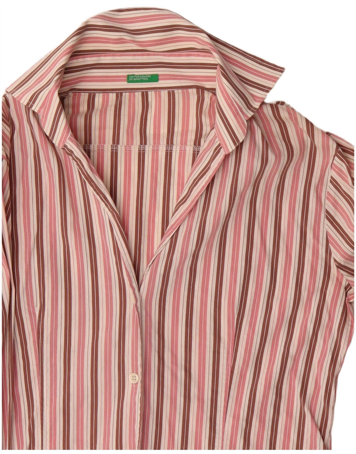 Camicia da donna BENETTON UK 16 a righe grandi rosa