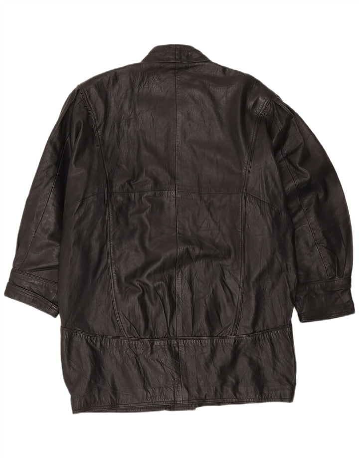 Cappotto oversize in pelle da donna Pierce Arrow EU 42 grande nero