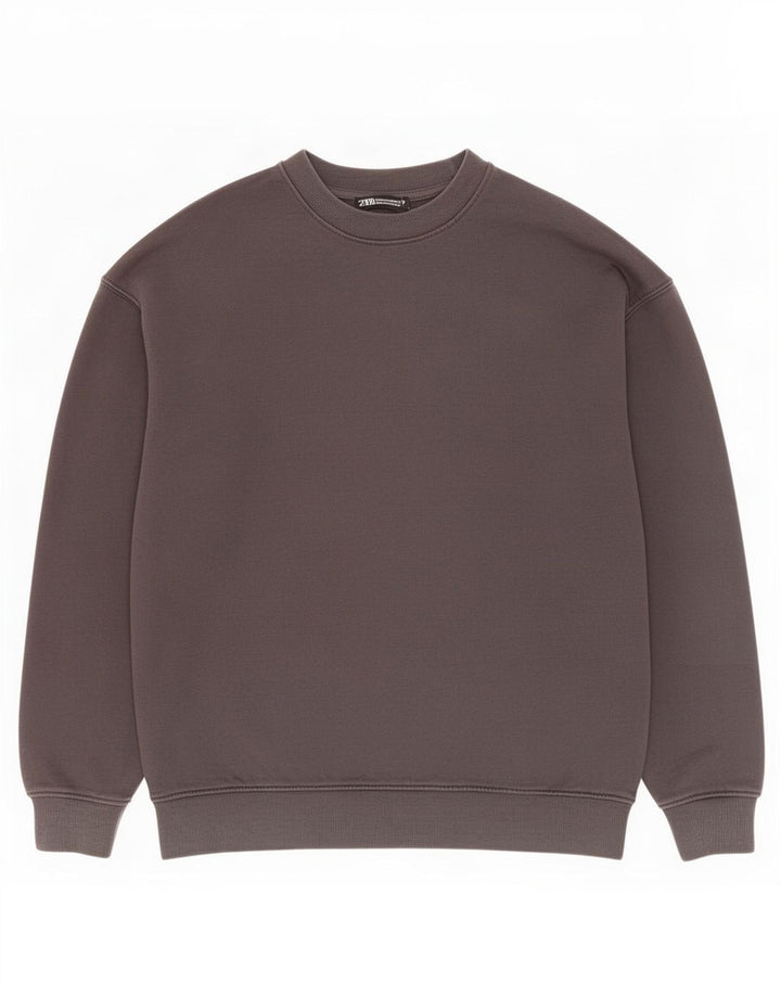 Felpa oversize da donna Zara UK 14 Cotone grigio medio