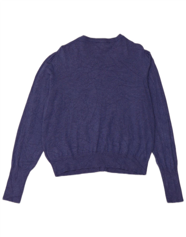 Maglione cardigan da donna Marks & Spencer UK 14 Viscosa blu medio