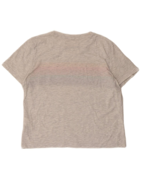 T-shirt grafica da donna Superdry Top UK 14 Cotone a righe grigio medio