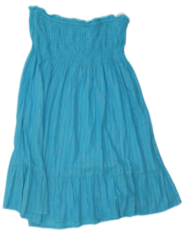 Abito senza spalline da donna Marks & Spencer UK 16/18 Grande gessato turchese
