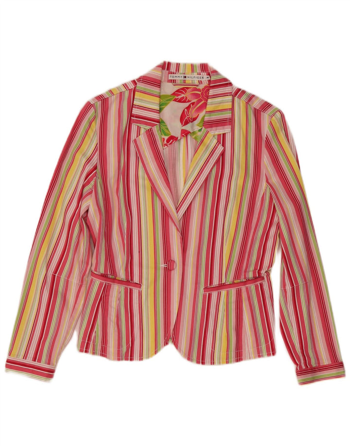 Giacca blazer corta da donna Tommy Hilfiger UK 12 a righe multicolori medie