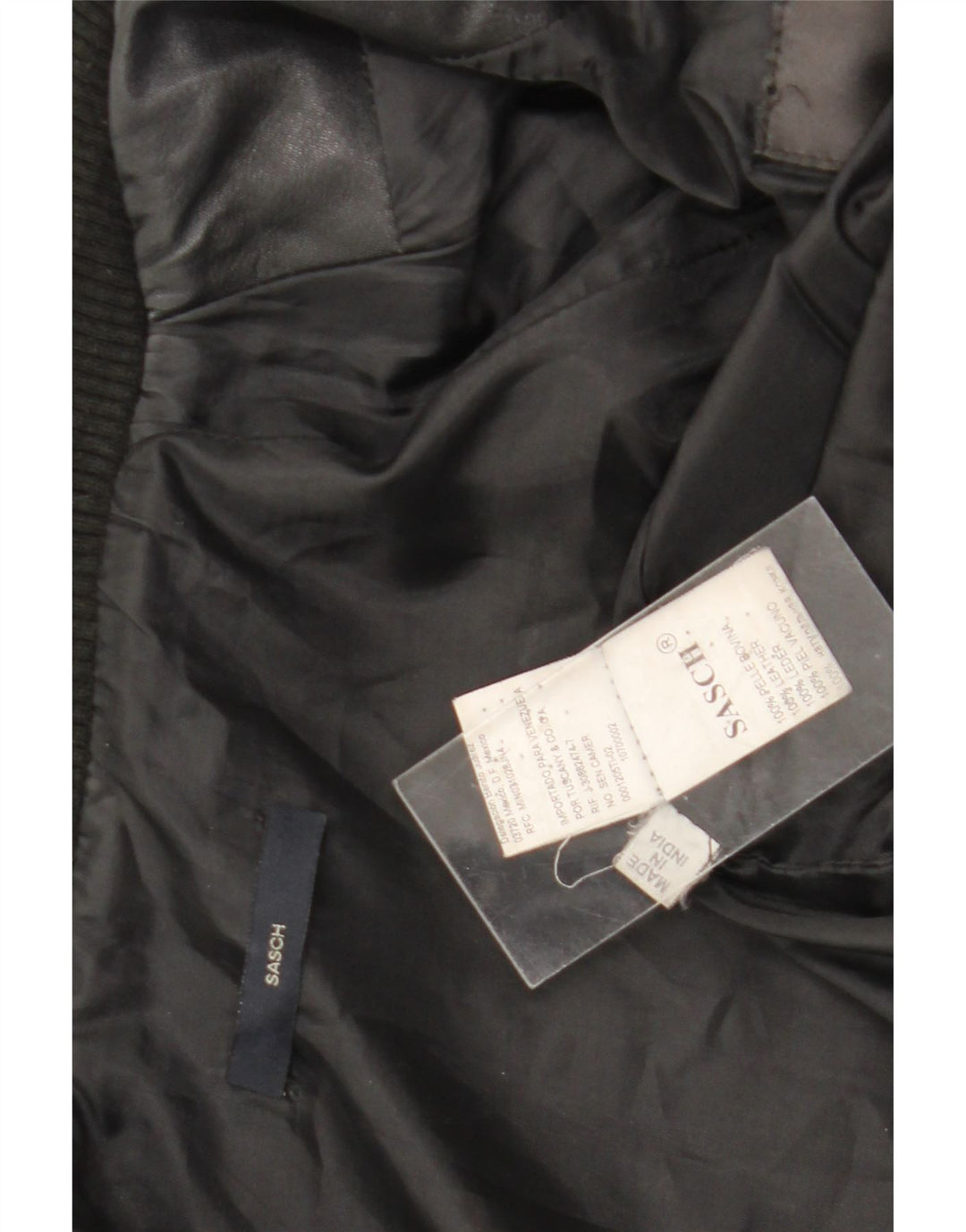 Giacca in pelle corta da donna Sasch UK 14 media nera
